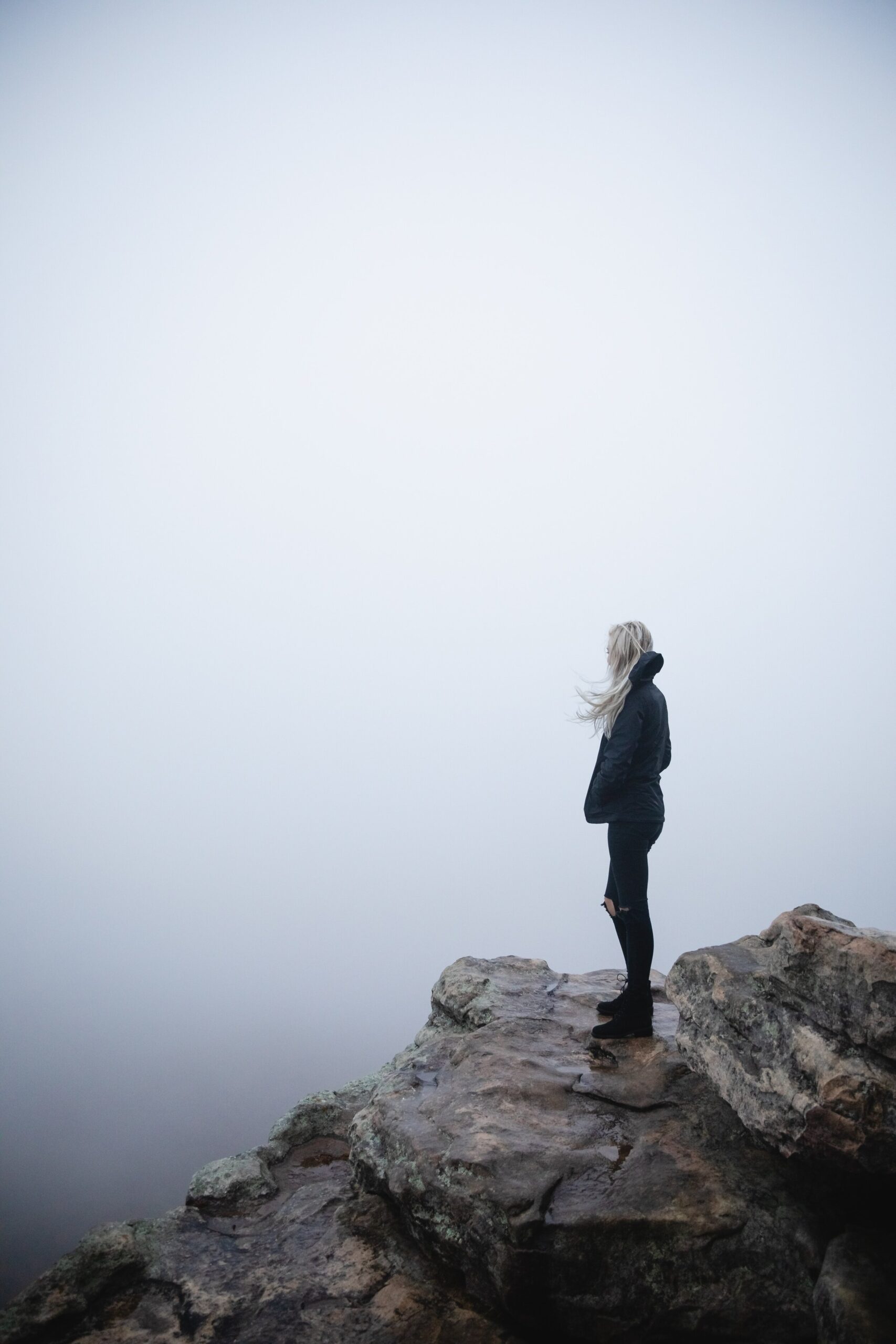 girl stood on the rocks